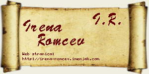 Irena Romčev vizit kartica